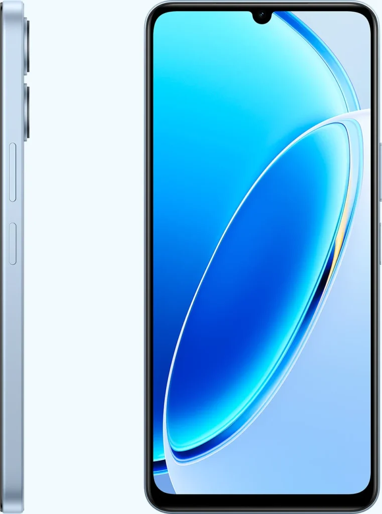 Vivo T5 Lite 44W 5G, in Wave Blue, side and front