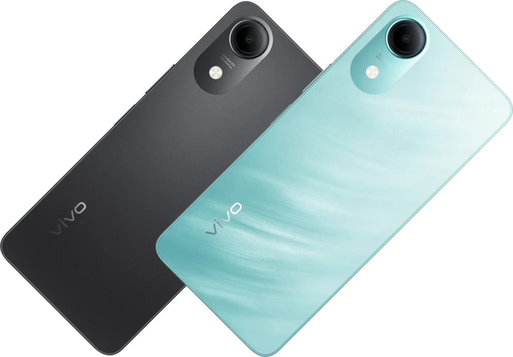 Vivo T5e, angled studio view of the 8.19mm body