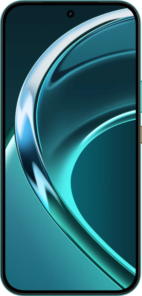 realme P4s 5G, in Electric Cyan, from the front