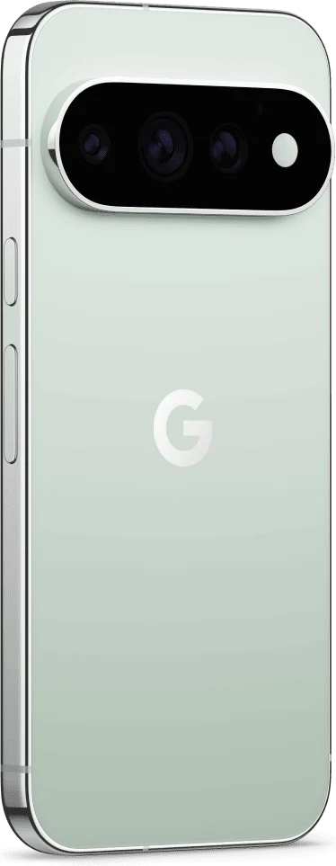 Google Pixel 11 Pro, in Fog, angled rear view