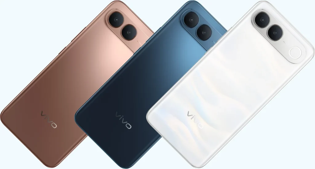 Vivo S2, all three colours at an angle, from the back