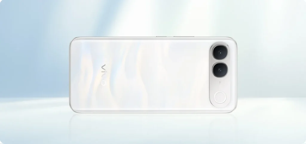 Vivo S2, in Silk White, lying on its side