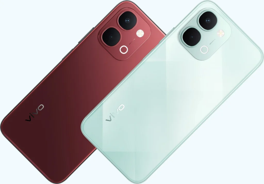Vivo Y31t 5G, both colours at an angle, from the back