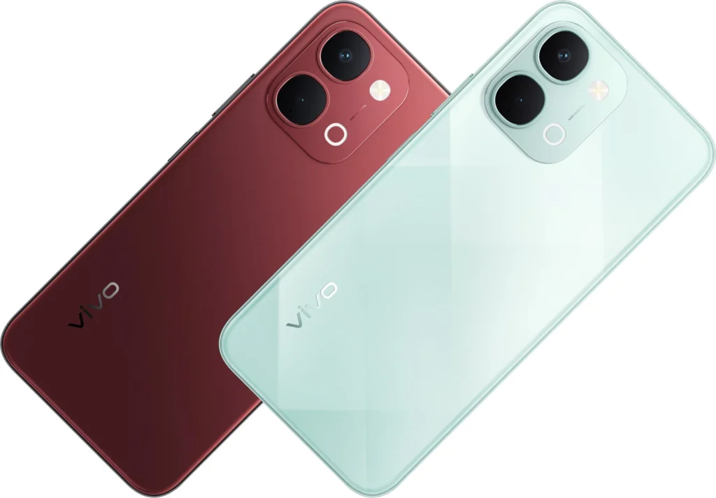 Vivo Y31t 5G, angled studio view of the frame and camera island