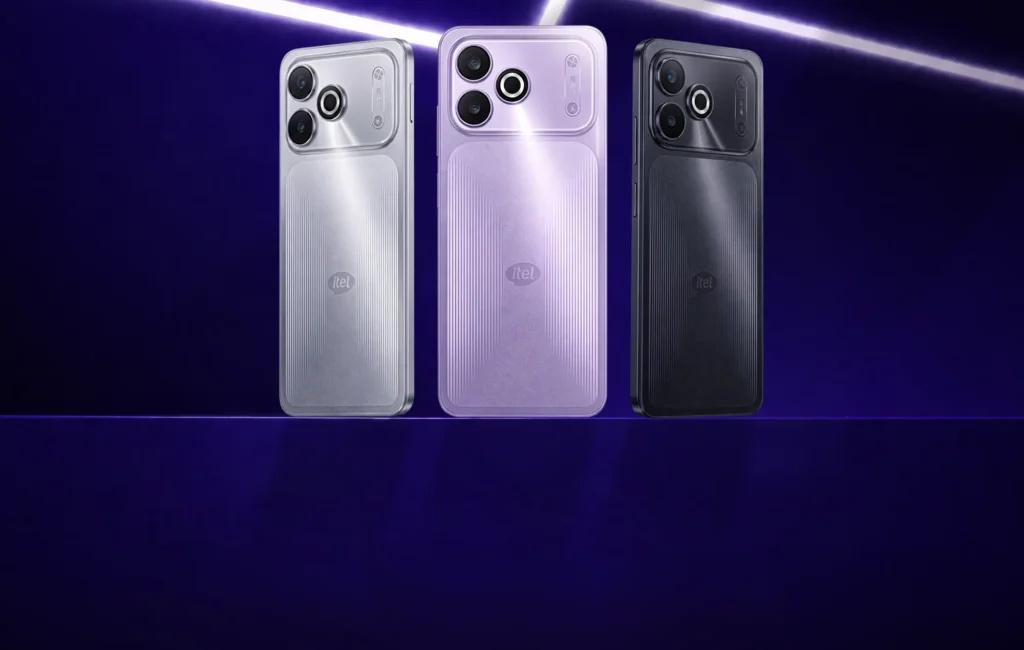itel Zeno 300, in all three colours from the back