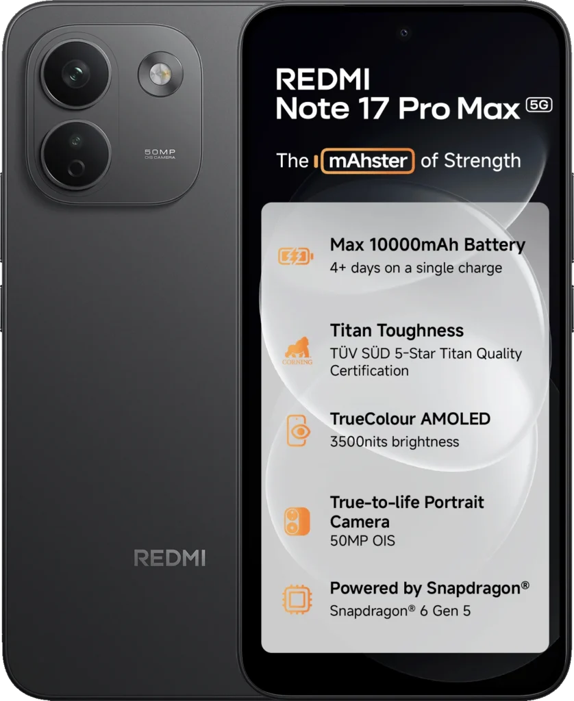 Redmi Note 17 Pro Max 5G in Stealth Black