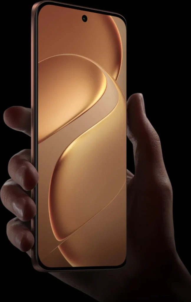 Vivo T5 5G, held in one hand, front view