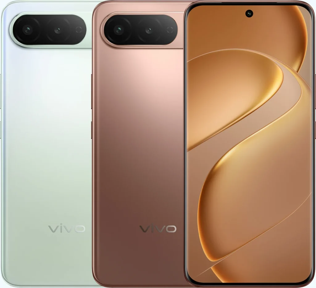 Vivo T5 5G, in Silver Green and Royal Bronze, backs and front