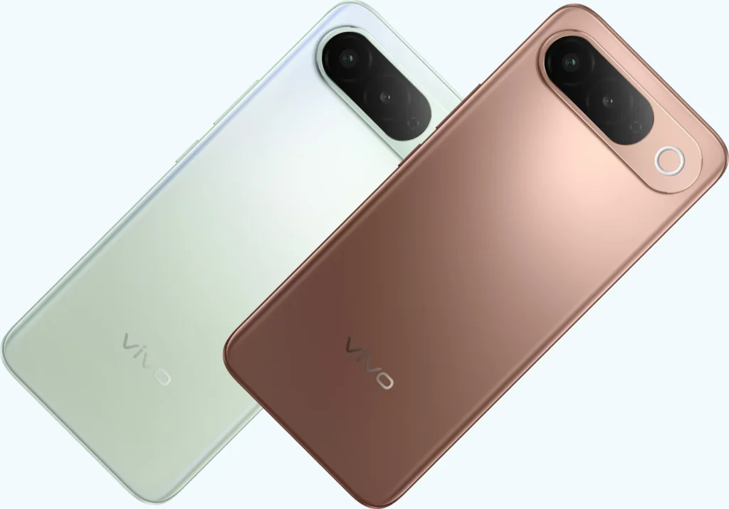 Vivo T5 5G, both colours at an angle, from the back