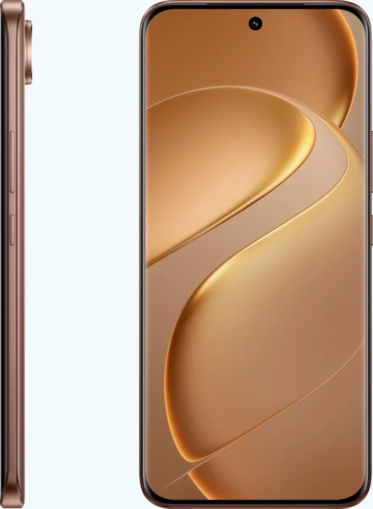 Vivo T5 5G, in Royal Bronze, side and front