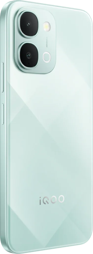 iQOO Z11xa, in Prismatic Green, from the back