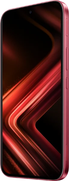 Infinix GT 50 Pro, in Red Blaze, front at an angle