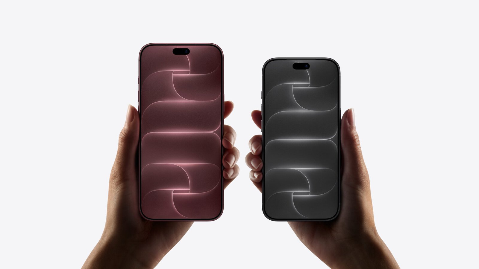 Two iPhone 18 Pro handsets held up in Burgundy and Black