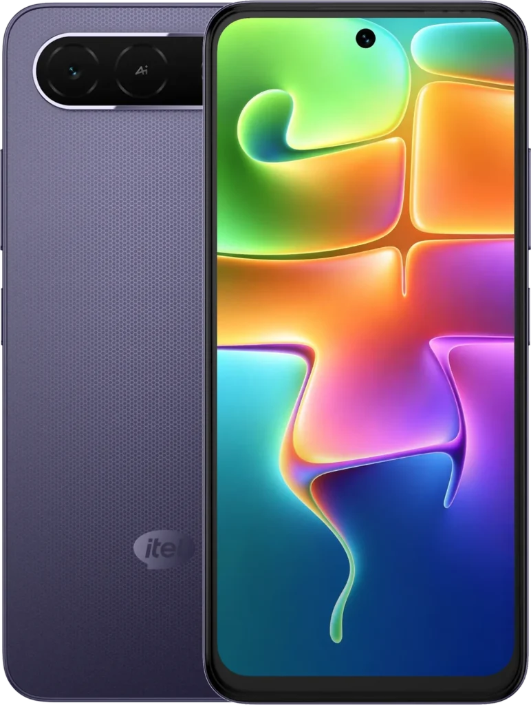 itel City 300 5G, front and back, side by side