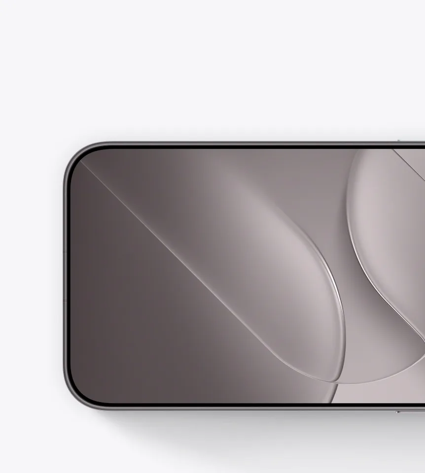 OPPO Find X10, front of the screen in titanium, close up