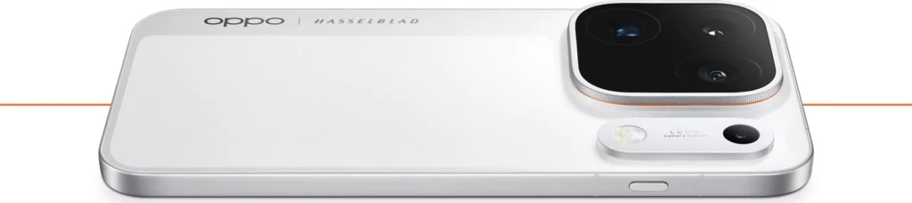 OPPO Find X10 Pro Max, in Luna White, lying flat from the back