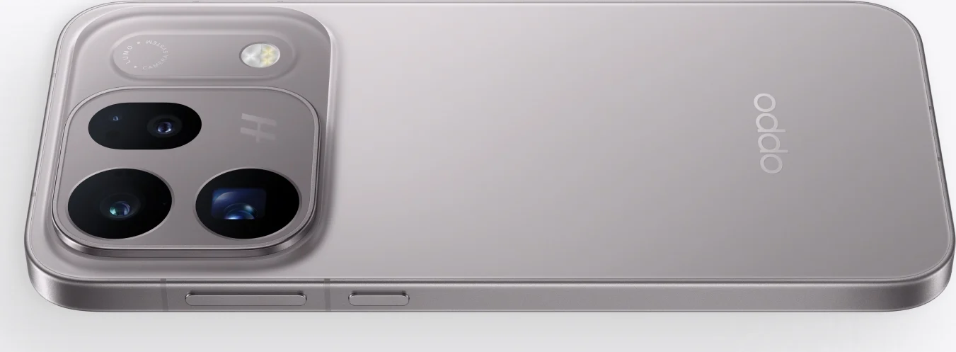 Rear of the OPPO Find X10 in grey, showing the triple camera module and OPPO logo