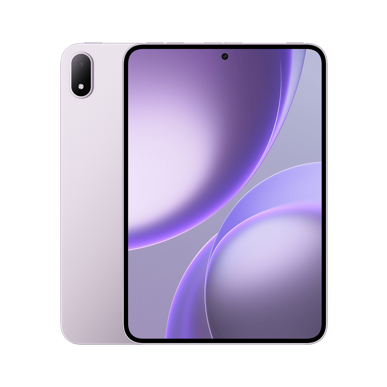 OPPO Pad Mini in Lavender Purple, shown from the front and the back