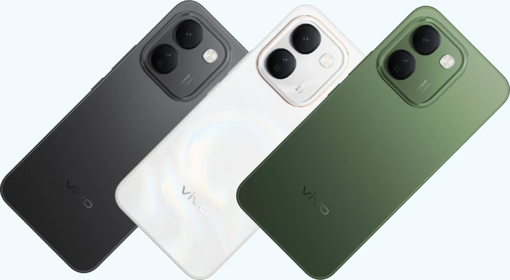 Vivo S2 FE, all three colours at an angle, from the back