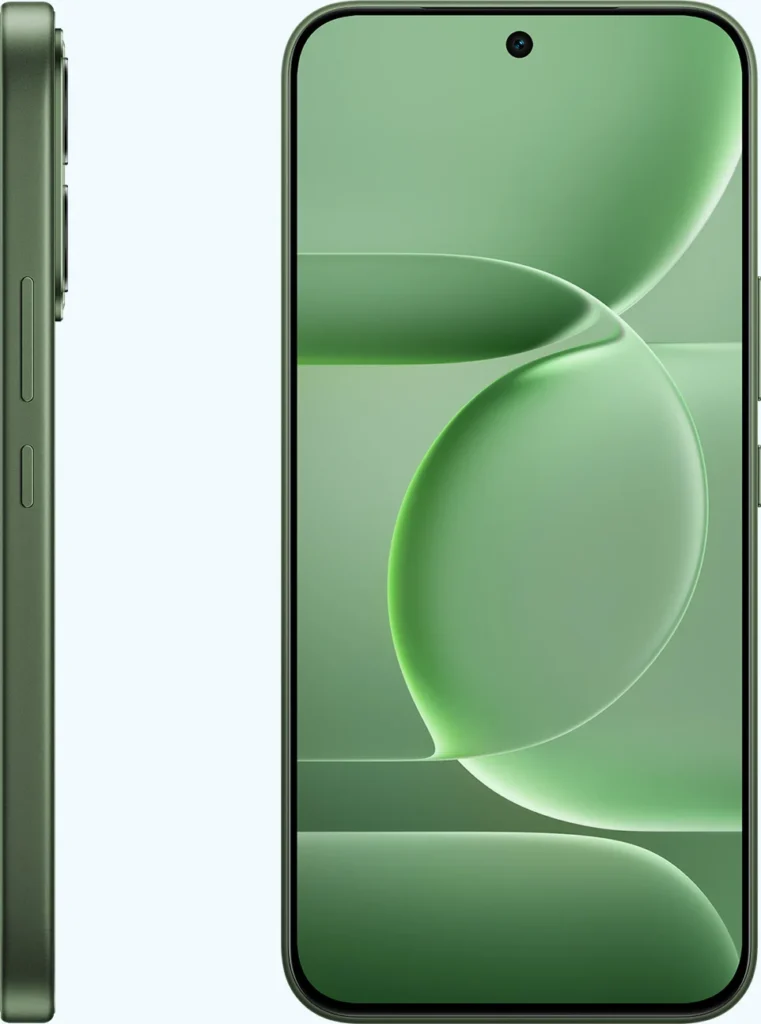 Vivo S2 FE, in Stellar Green, side and front