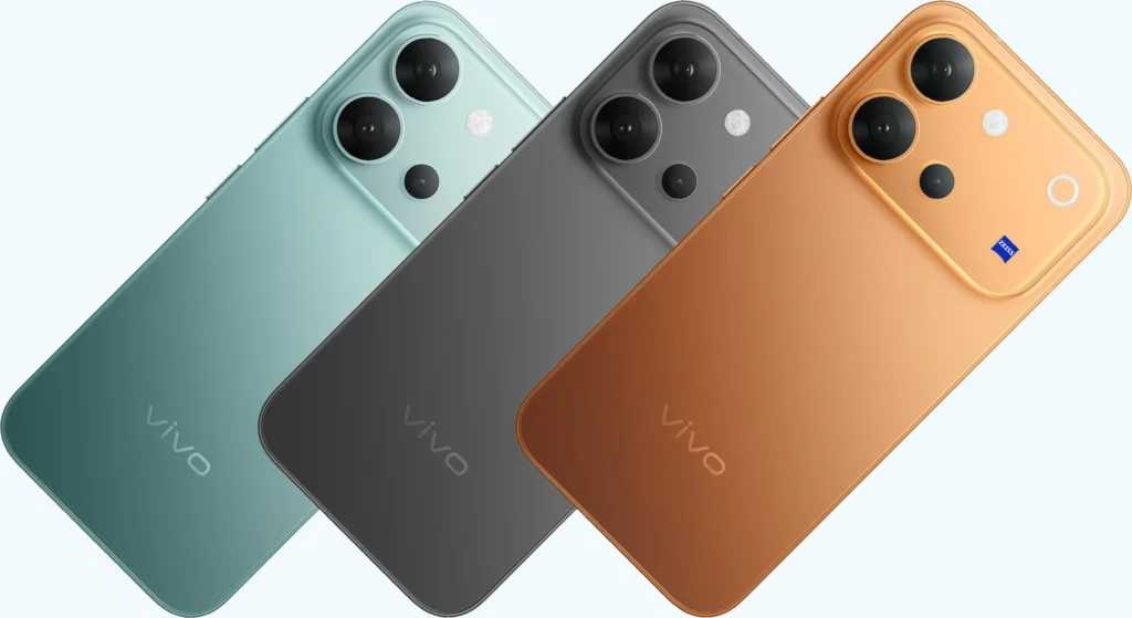 Vivo V80, all three colours at an angle, from the back