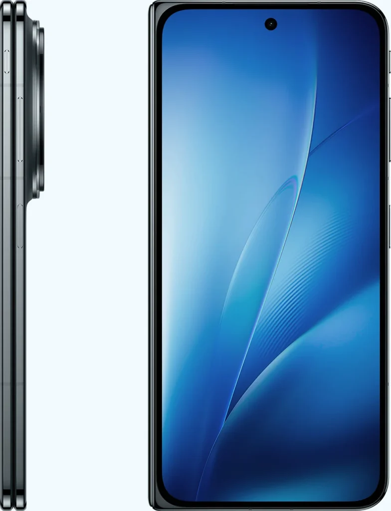 Vivo X Fold6, in Prism Black, side and cover screen